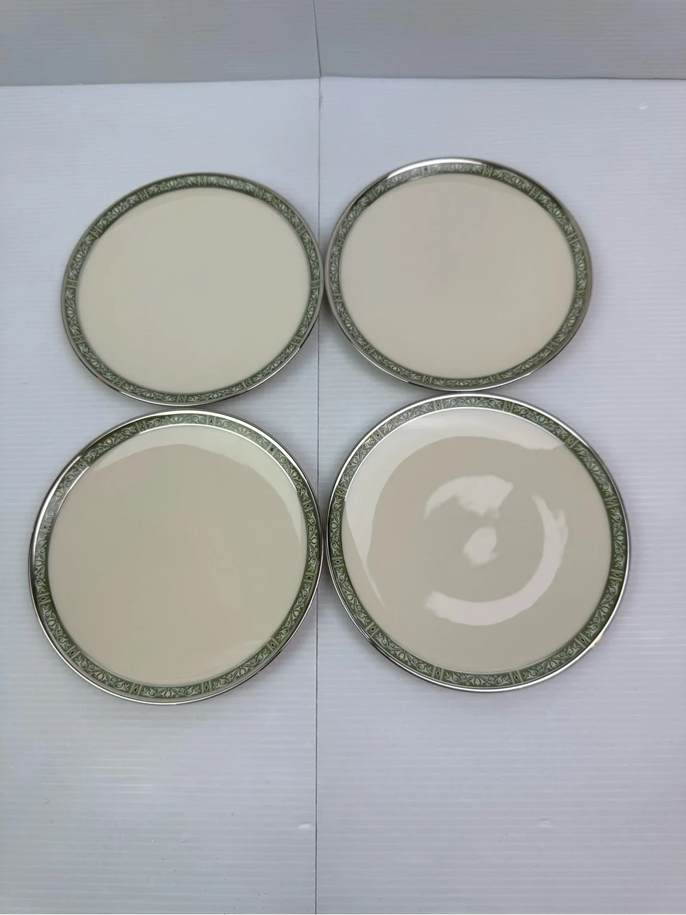 Set of 4 VTG Lenox ADRIENNE Bread & Butter Plates 6 1/4” Ivory Fine China USA